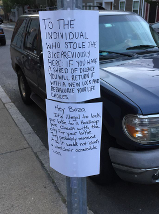 Illustration for article titled Passive-Aggressive Notes Explain Bike Parking Laws